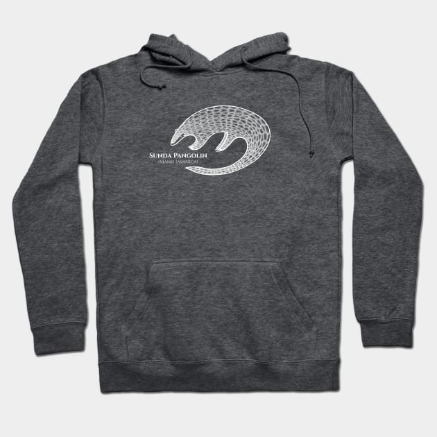 Sunda Pangolin with Common and Latin Names - beautiful animal design Hoodie by Green Paladin